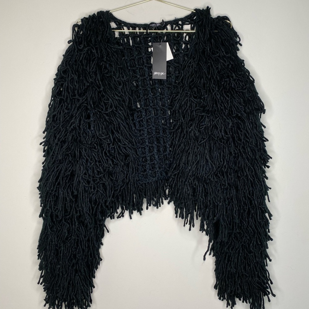 Black Shag Jacket Nasty Gal
